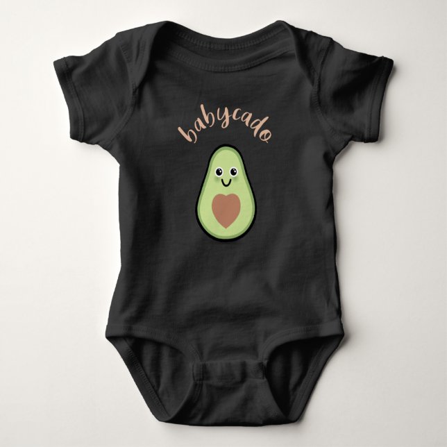avocado with heart Babycado for a baby Baby Bodysuit (Front)