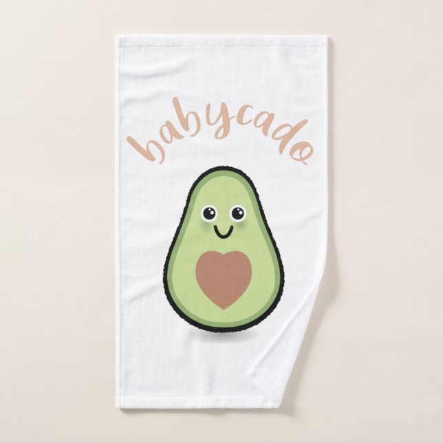 avocado with heart Babycado for a baby Hand Towel (Hand Towel)