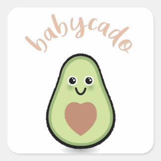 avocado with heart Babycado for a baby Square Sticker