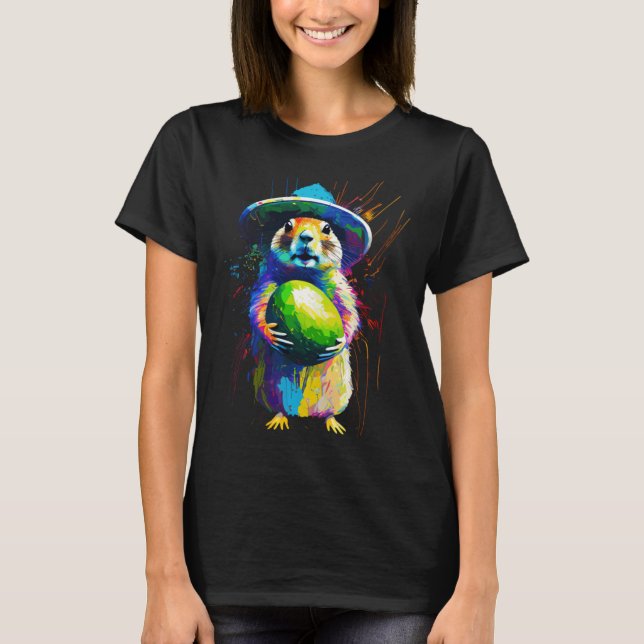 Avocado with Mexican Prairie dog Cinco de mayo T-Shirt (Front)