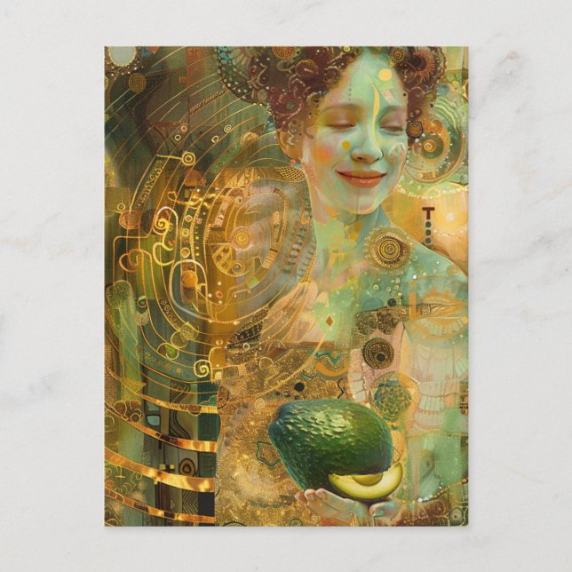 Avocado Woman Collage Postcard (Front)