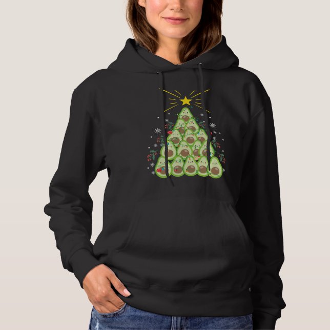 Avocado Xmas Tree Holiday  Avocado  Christmas Hoodie (Front)