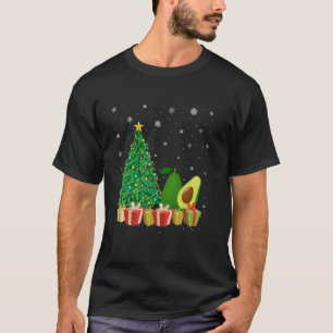 Avocado Xmas Tree Lighting Santa Hat Avocado Chris T-Shirt