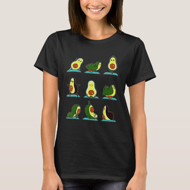 Avocado Yoga Fitness Exercising Gym Avocado Drinke T-Shirt (Front)