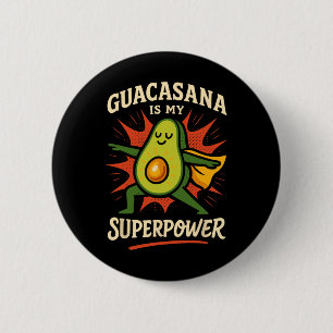 Avocado Yoga Funny Namaste Pun Plant-sed Fitness S 6 Cm Round Badge