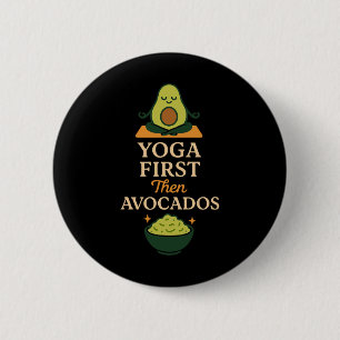 Avocado Yoga Funny Namaste Pun Plant-sed Fitness S 6 Cm Round Badge