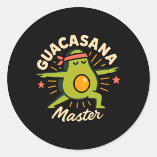 Avocado Yoga Funny Namaste Pun Plant-sed Fitness S Classic Round Sticker