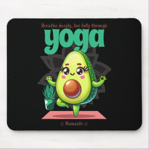 Avocado Yoga Namaste - Cute Kawaii Fitness And Hea Mouse Pad