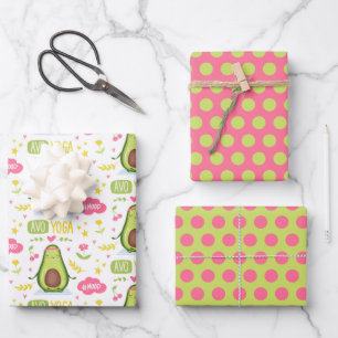 Avocado Yoga Wrapping Paper  Set of 3