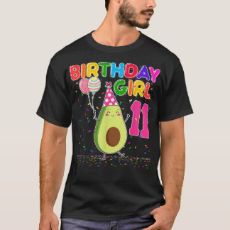 Avocados 11th Birthday Girl 11 Years Old Avocados T-Shirt