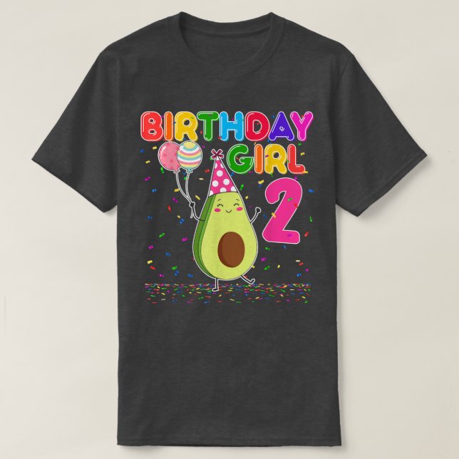Avocados 2nd Birthday Girl 2 Years Old Avocados Th T-Shirt (Design Front)