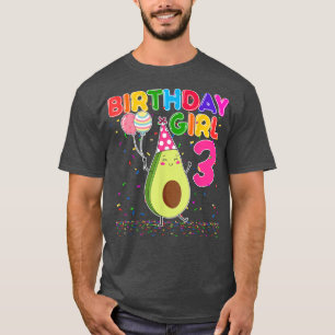 Avocados 3rd Birthday Girl 3 Years Old Avocados Th T-Shirt