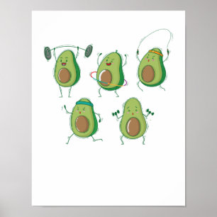 Avocados beim Sport Poster