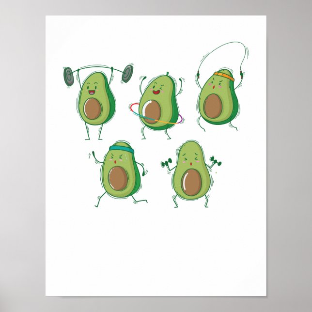 Avocados beim Sport Poster (Front)