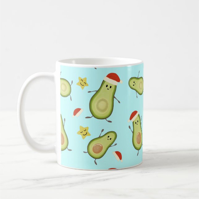 Avocados & Christmas Coffee Mug (Left)