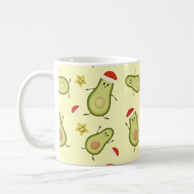 Avocados & Christmas Coffee Mug (Left)