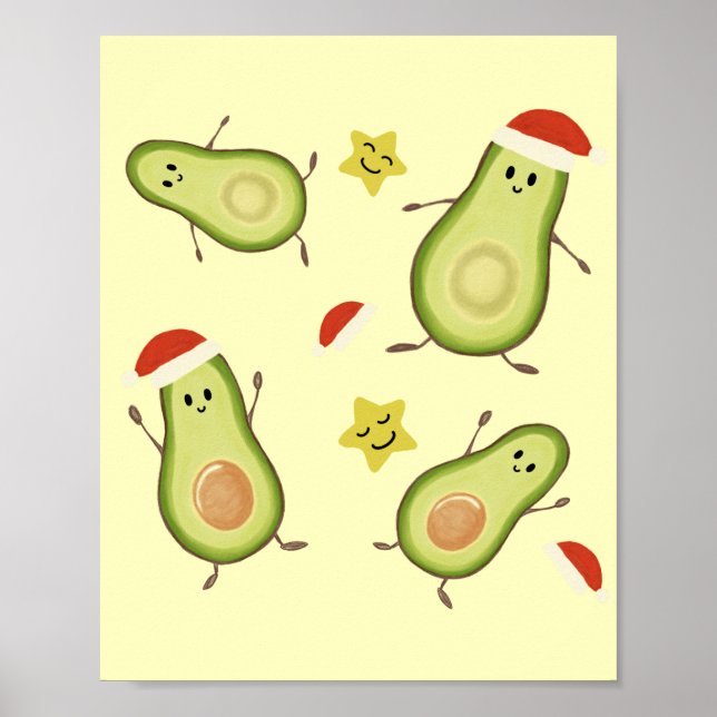 Avocados & Christmas Poster (Front)