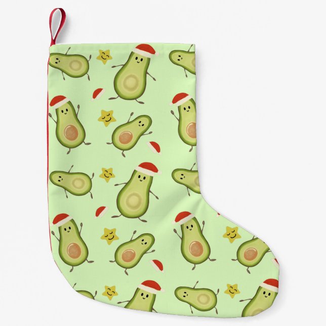 Avocados & Christmas Small Christmas Stocking (Front)