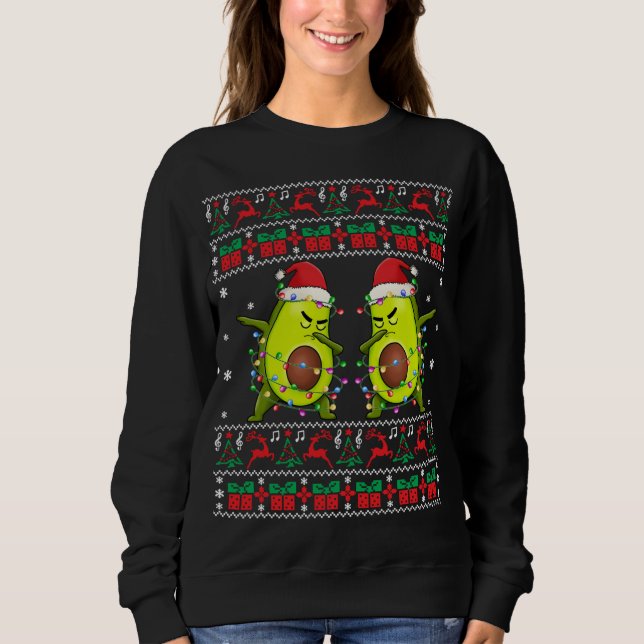 Avocados Ugly Christmas Sweater Xmas Lights Matchi (Front)