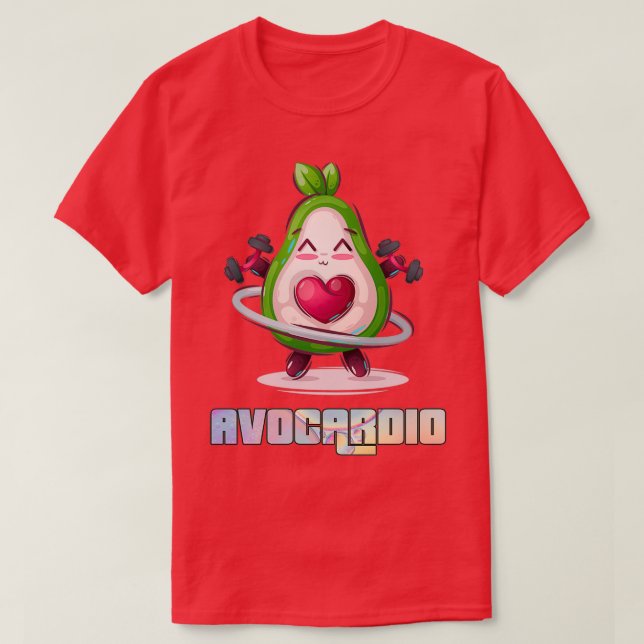 Avocardio Avocado Fitness Cardio Training Shirt 1 (Design Front)