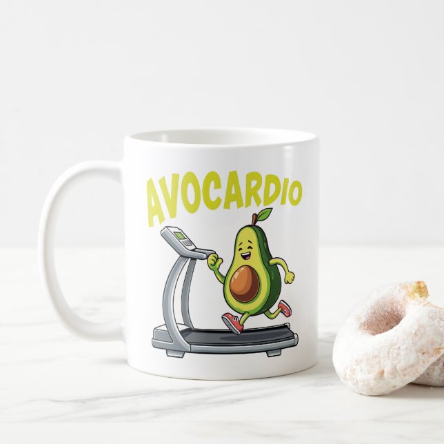 Avocardio - Avocado Workout Gym Coffee Mug (With Donut)