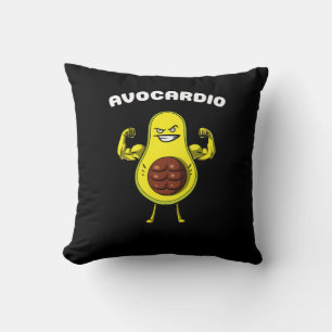 Avocardio Fitness Avocado Funny Vegan Workout Joke Cushion