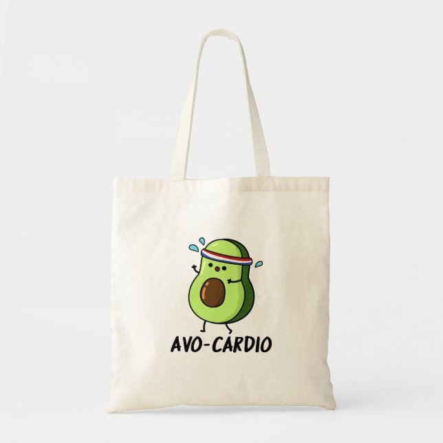 Avocardio Funny Excercise Avocado Pun Tote Bag (Front)