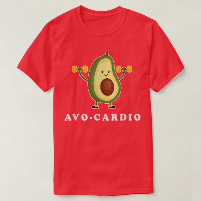 AvoCardio Funny Pun Workout Running Avocado  T-Shirt (Design Front)