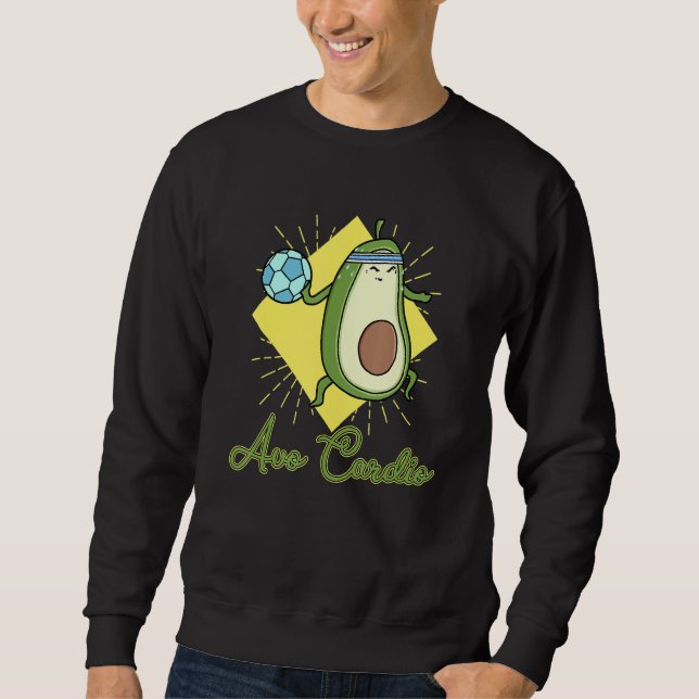 Avocardio Soccer heart fitness cardio sport vegan  Sweatshirt (Front)