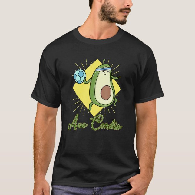 Avocardio Soccer heart fitness cardio sport vegan  T-Shirt (Front)