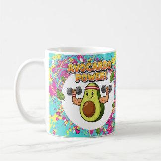 Avocardo Power Funny Cartoon Design Coffee Mug