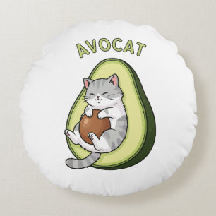 Avocat Cuteness Round Cushion
