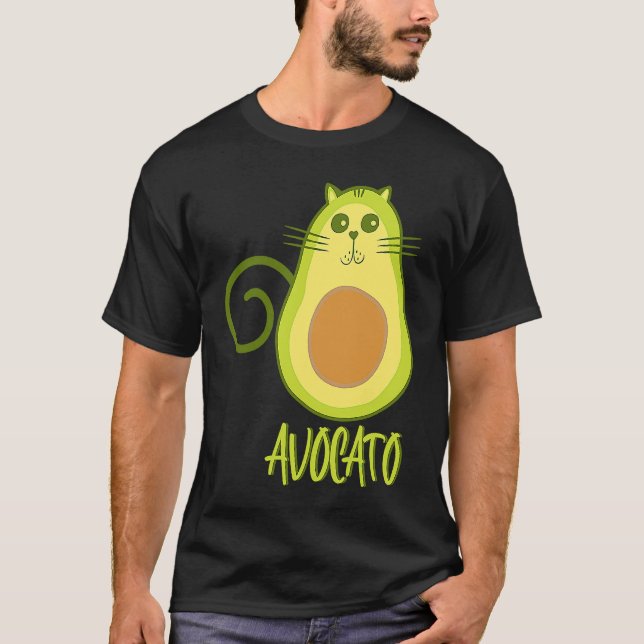 Avocato  Avocado  Cat and Vegans T-Shirt (Front)