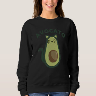 Avocato Avocado Cat Kitten Vegan Fur Nose Cute Cat Sweatshirt