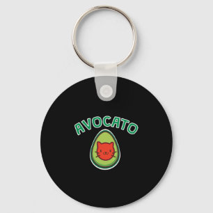 Avocato Cat and Avocado Funny Cat Lover Key Ring