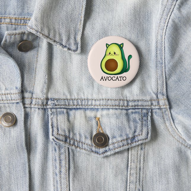 Avocato Cat Avocado Pun  6 Cm Round Badge (In Situ)