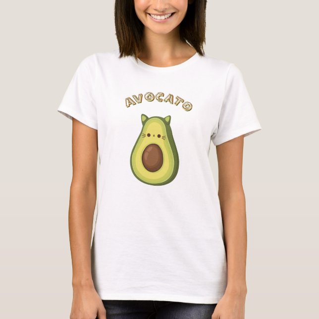AVOCATO – Cute Funny Cat & Avocado Lovers T-Shirt (Front)