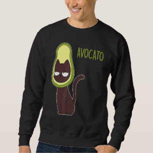 Avocato Cute Vegan Cat Avocado Cats Kids Women Sweatshirt