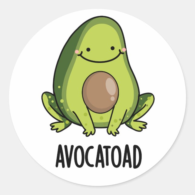 Avocatoad Funny Avocado Toad Pun  Classic Round Sticker (Front)