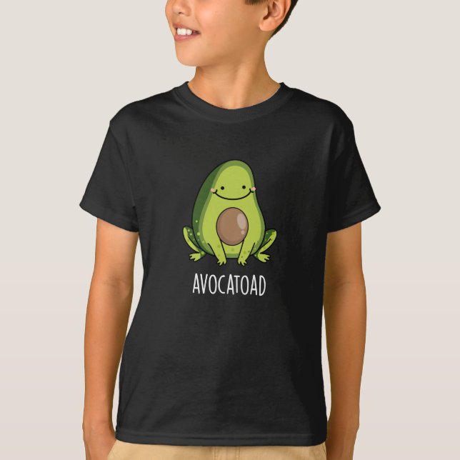 Avocatoad Funny Avocado Toad Pun Dark BG T-Shirt (Front)