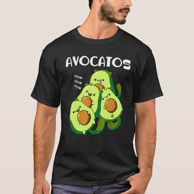 Avocatos  Avocado Cat Cute Cat Mom Dad Cat T-Shirt (Front)