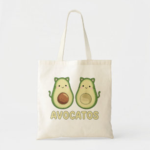 Avocatos Kawaii Cat & Avocado Tote Bag