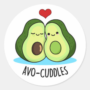 Avocuddles Funny Avocado Couple Pun  Classic Round Sticker