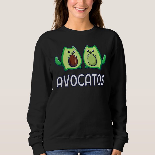 Avogato Avocado Cat Cat Fruit Vegan Sweatshirt (Front)