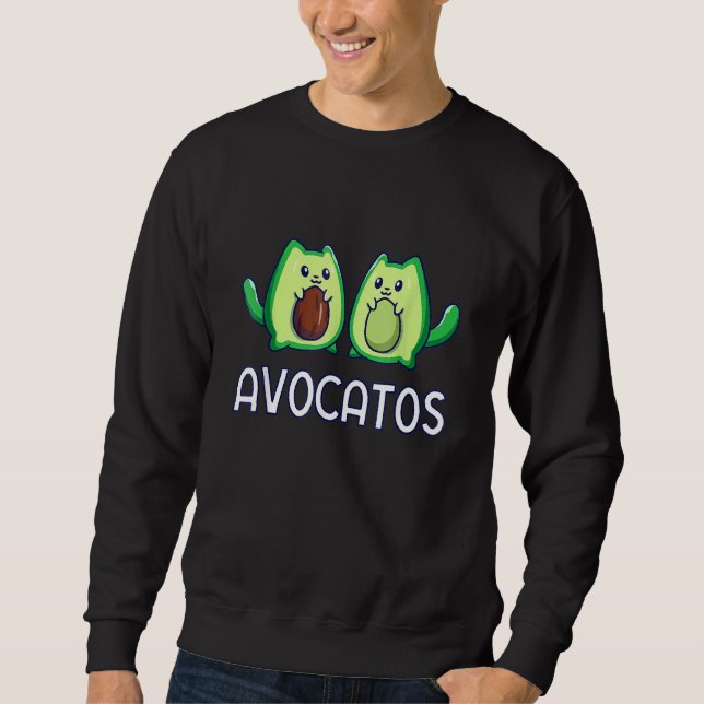 Avogato Avocado Cat Cat Vegan Sweatshirt (Front)