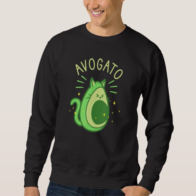 Avogato Avocado Cat Foodie Lover 1 Sweatshirt (Front)