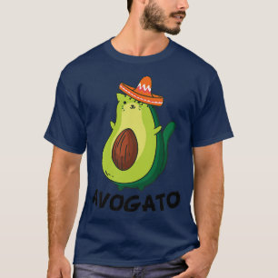 Avogato Avocado Cat Foodie Meican  T-Shirt