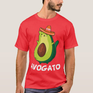 Avogato Avocado Cat Foodie Meican T-Shirt