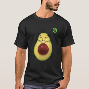 Avogato Avocado Kitty Kat Cat Face T-Shirt