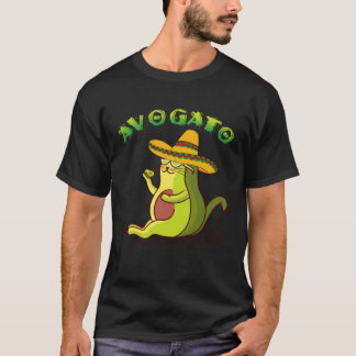 Avogato Cat Avocado Cinco de Mayo Cute Cat Mexico  T-Shirt